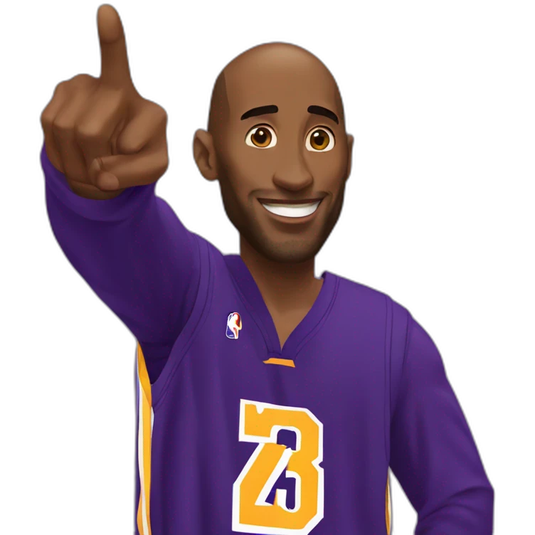 Kobe Bryant points his finger up in warning emoji
