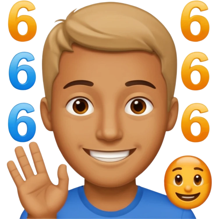 Guy saying 6 6 emoji