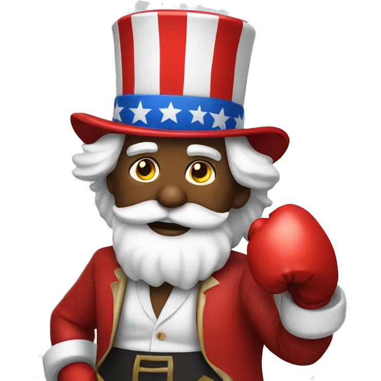 Santa boxing Uncle Sam emoji