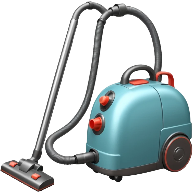 vintage vacuum cleaner cleaning dust from a carpet, old-fashioned design, metal body, visible dust being sucked in, classic household appliance, retro style, 3D cartoon, mobile game icon style, centered, clean background, no people, no animals, no text, no watermark
 emoji