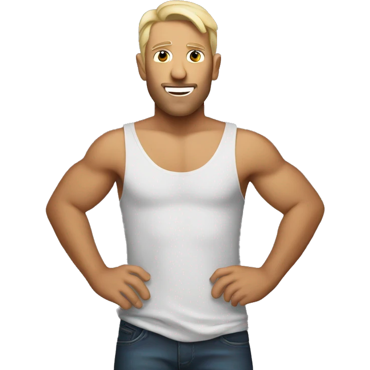 Australian man at a concert with his shirt off emoji