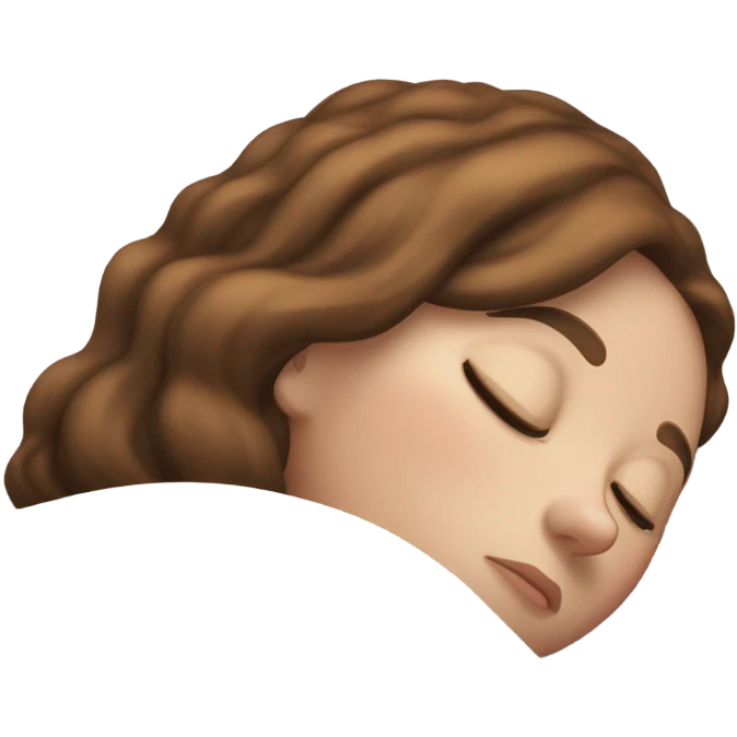 White girl with frekles Brown hair sleeping peacfully  emoji
