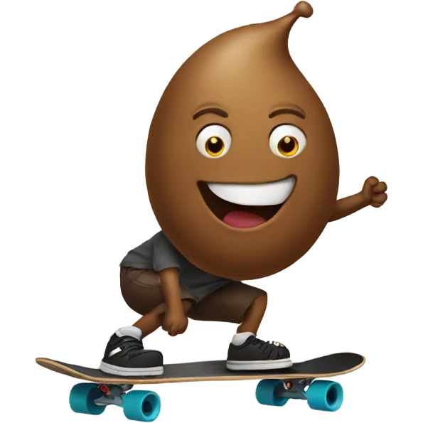 Poop emoji riding a skateboard  emoji