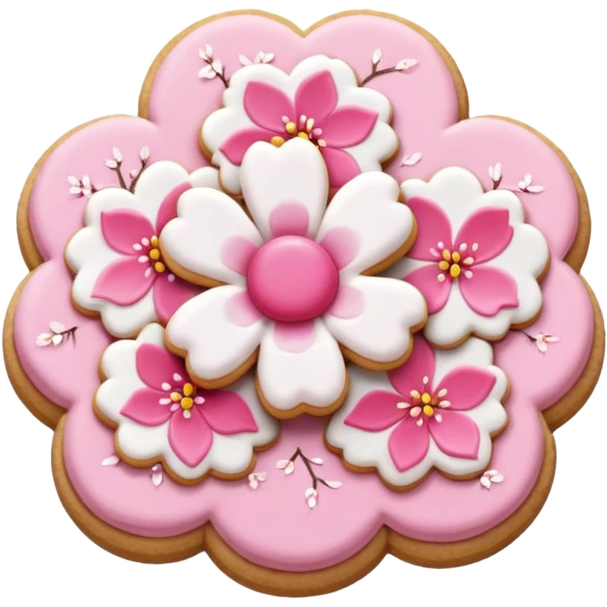 Cherry blossom shaped of a cookie emoji