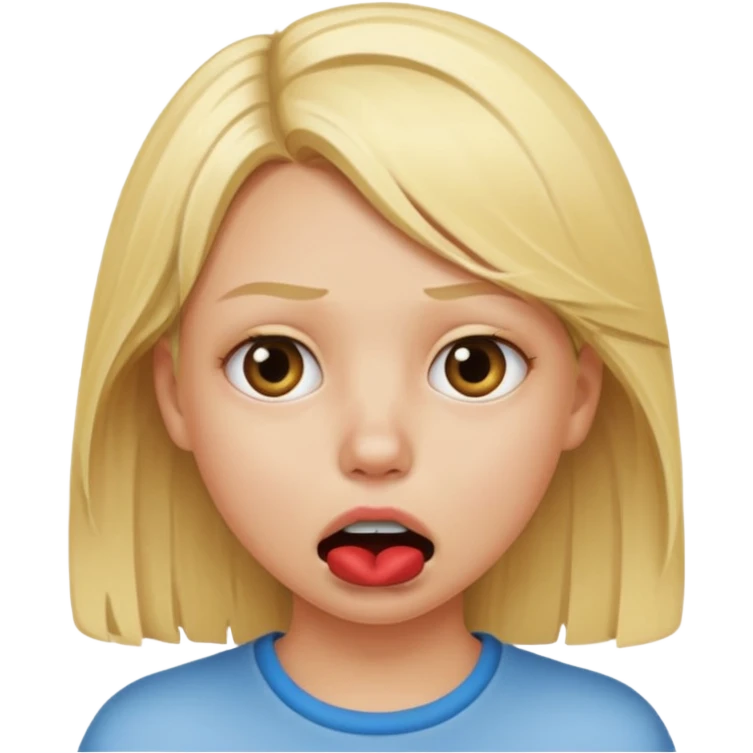 naked blonde girl with a gag in her mouth emoji