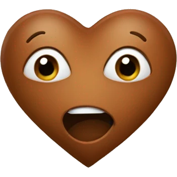 Brown heart with face emoji