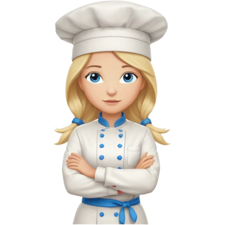 Full body 
Sexy Long Blonde hair blue eyed female chef arms folded emoji