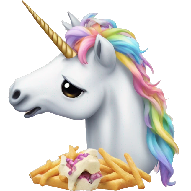 Unicorn eating unicorns  emoji