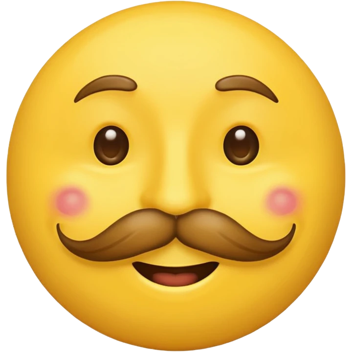Mustache on a normal  yellow smiley  emoji