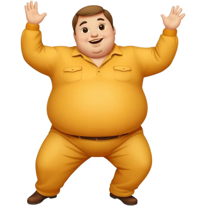 fat man dancing  emoji