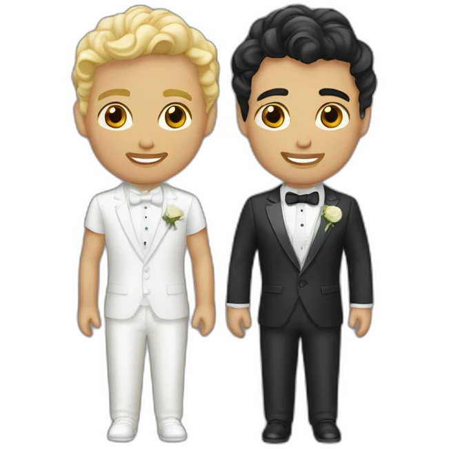 gay grooms light skinned latino and white emoji