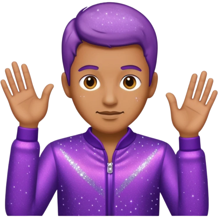 man supervisor wearing glitter purple glittery clothes emoji