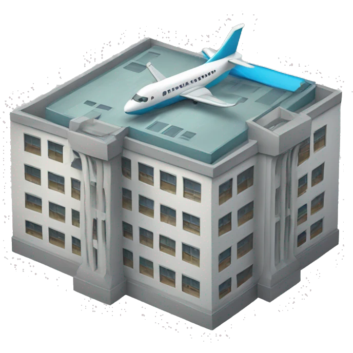 Building with plane inside emoji