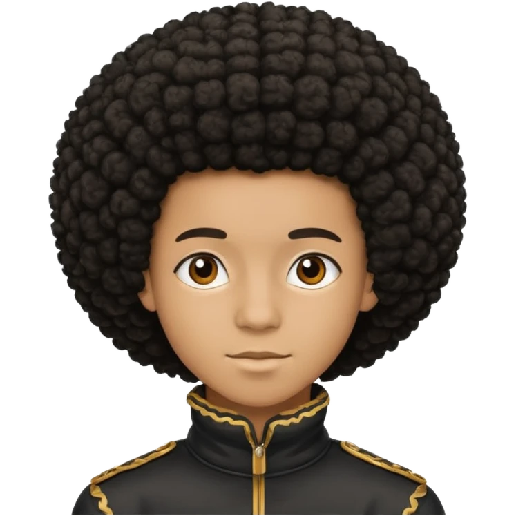 Black seventeen with a afro haircut emoji