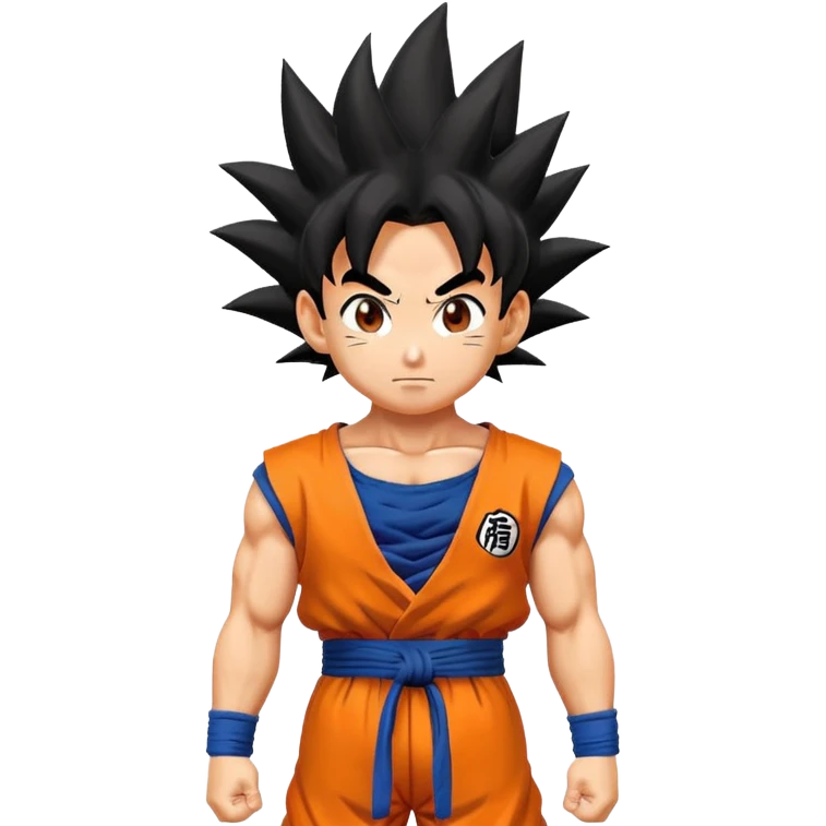 Goku from Dragon Ball Z, spiky black hair, orange gi emoji
