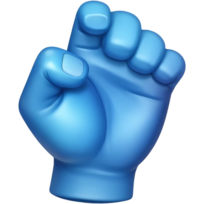 Give me a punching emoji with a blue gradient and transparency, No face, just a fist, With the effect of glass and transparency emoji