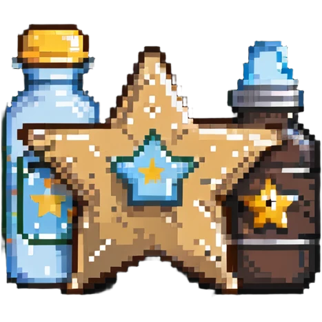 sheriff badge with star and baby feeding bottle in center emoji
