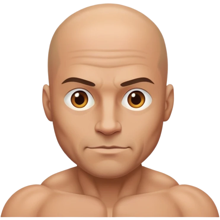 Muscular bald man emoji