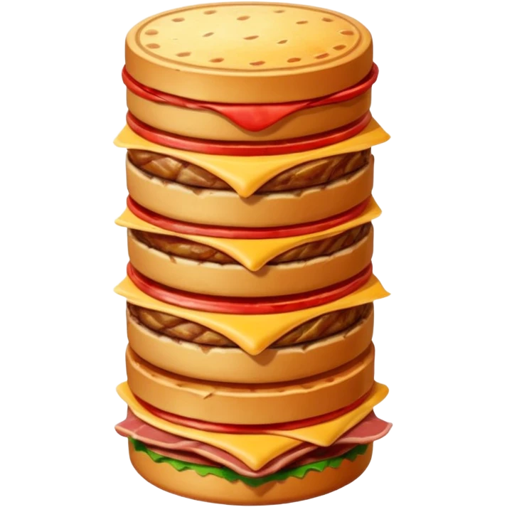 A savory food tower built from stacked meats emoji