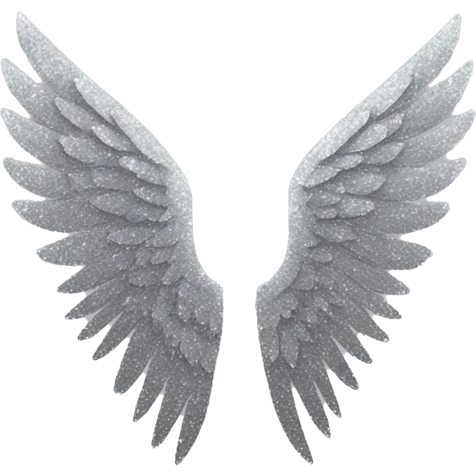 Silver glitter wings emoji