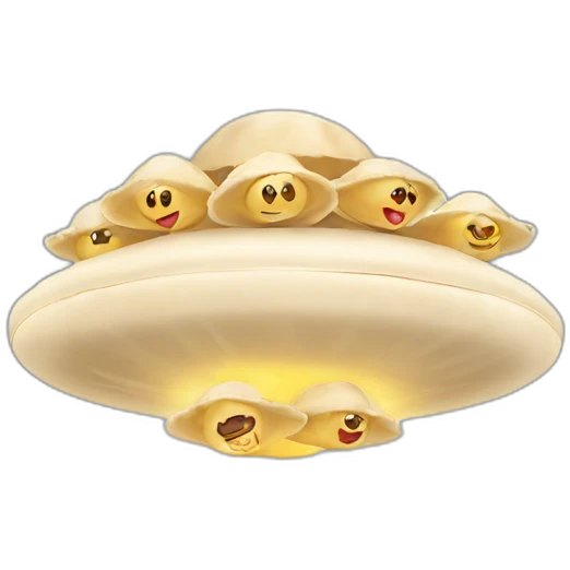 Flying UFO with dumplings emoji