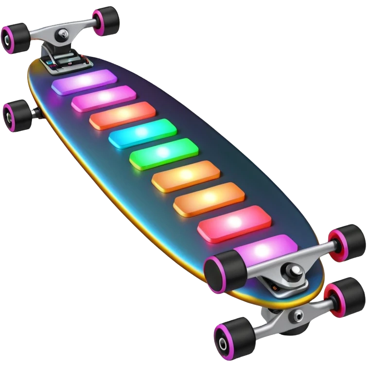 A longboard DJ mixer with faders, EQ knobs, and colorful LEDs.
 emoji