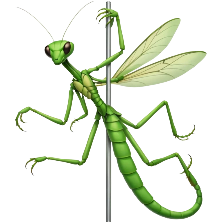 Praying mantis pole dancing emoji