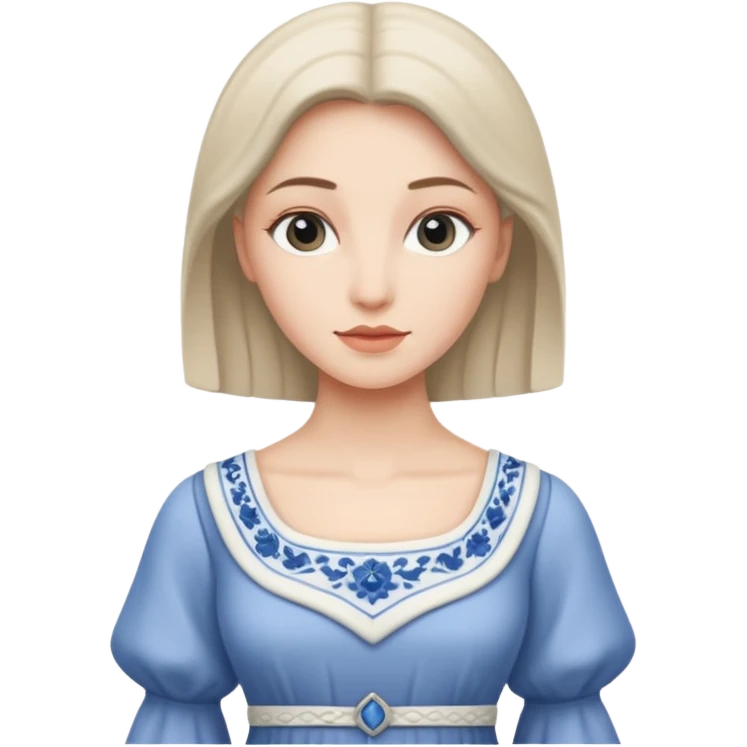 Renaissance Caucasian women long modest dress emoji