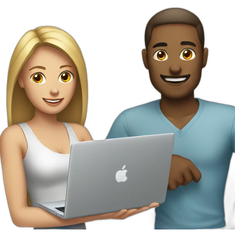 mans and womens with macbook emoji