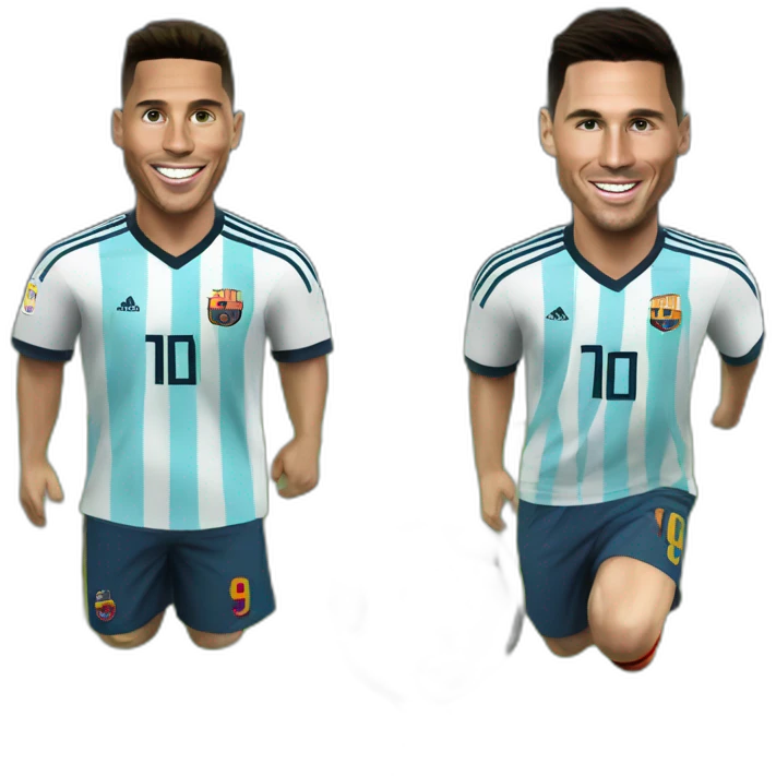 Ronaldo embrasse Messi emoji