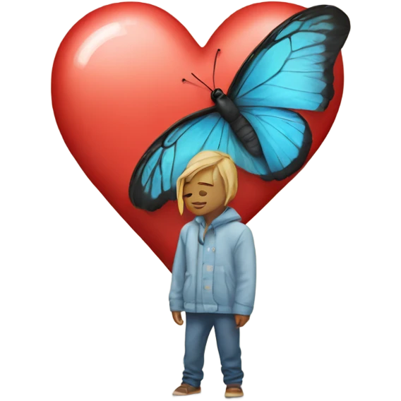 broken heart with butterfly emoji