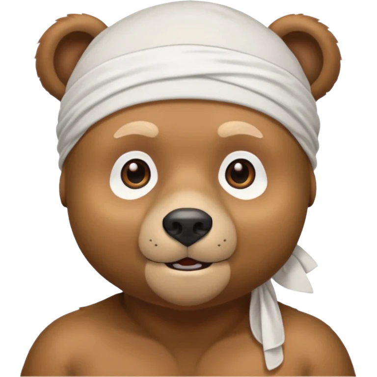 Сделай лицо медведя в белой дюраге emoji