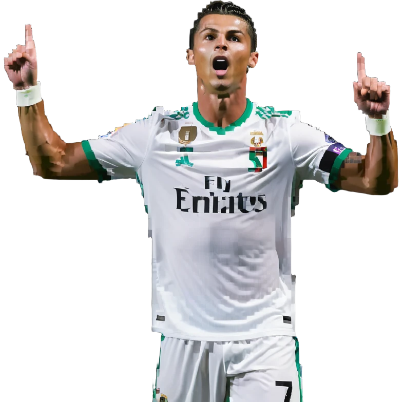 Cristiano Ronaldo performing Siuuu celebration emoji