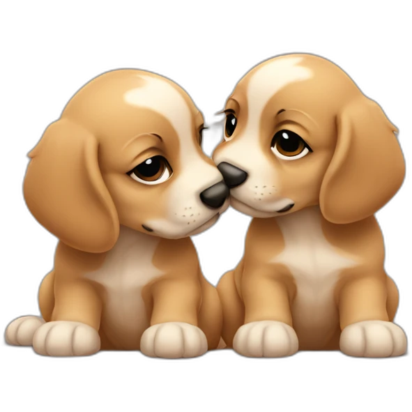Puppies kissing emoji