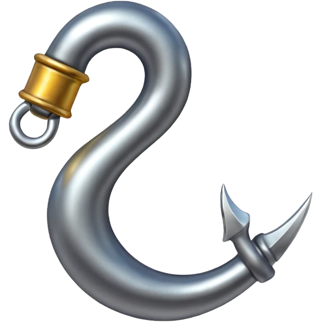 Pirate Hook, clean vector emoji, with rich details, no face on objects, white background emoji
