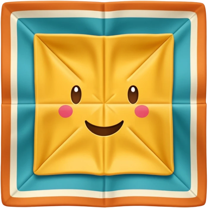 square flapped patterned napkin emoji