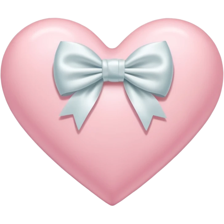 Pastel pink heart with white bow emoji
