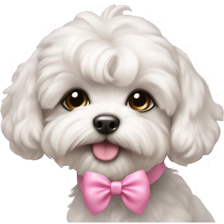 Schichon puppy pink bow  emoji