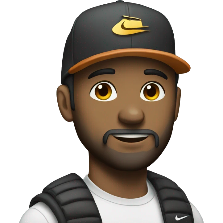 Man with a beard and Nike hat  emoji