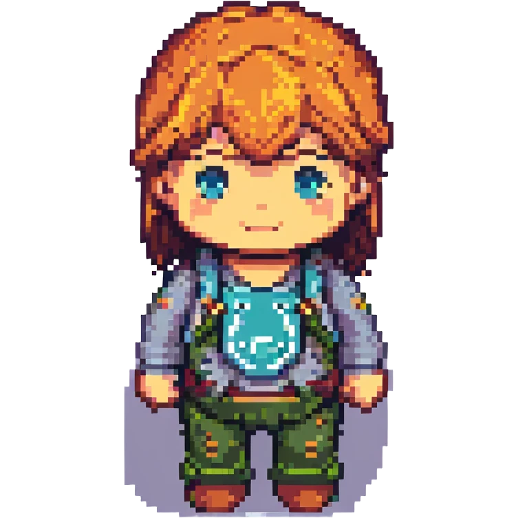 pixel art style combining company and profile elements emoji