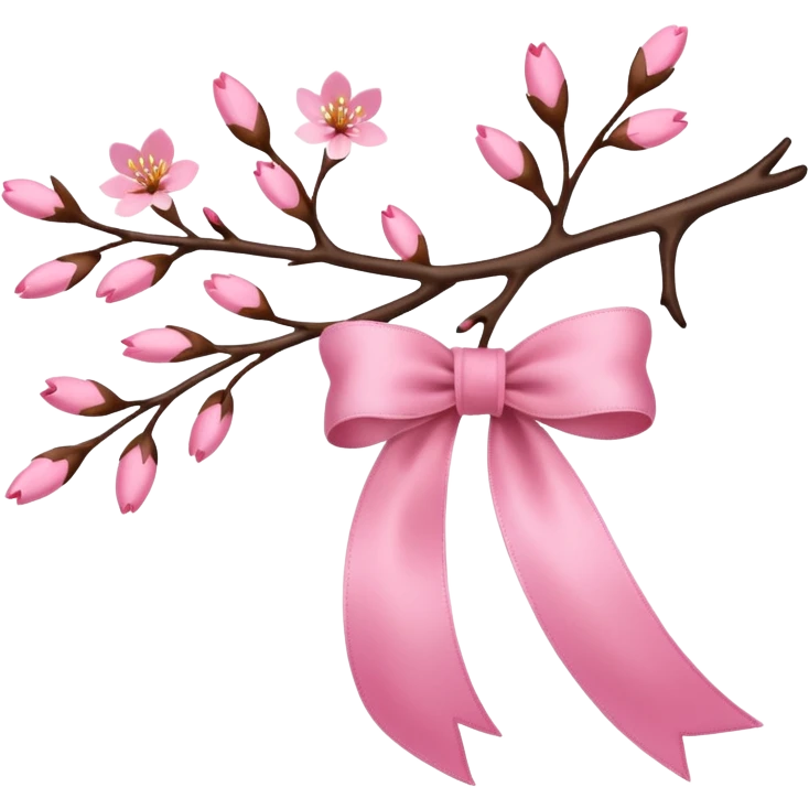 sakura branch with a velvet ribbon emoji