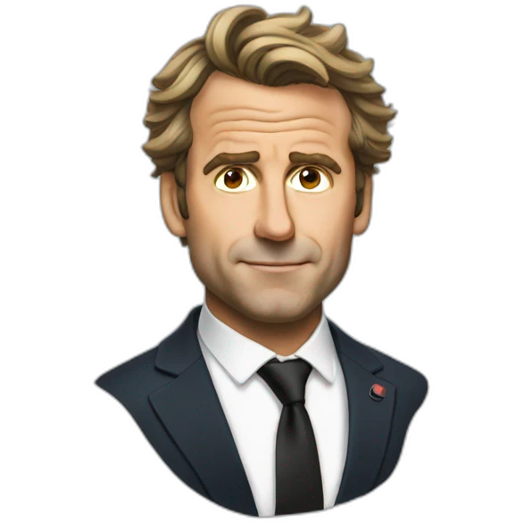 Tousled Macron emoji