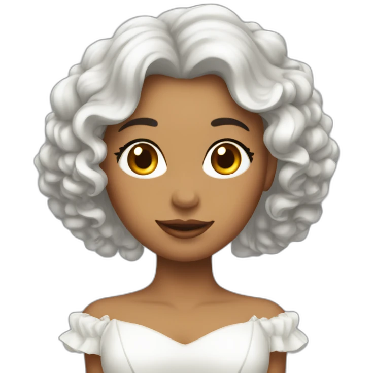 Femme cheuveux bouclée mariée emoji