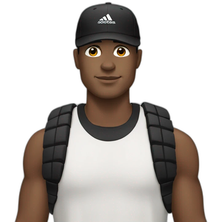 pale male with a black addidas cap emoji