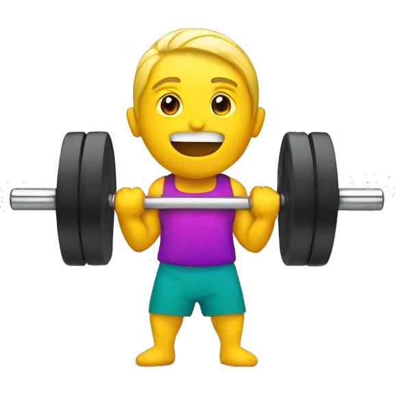 Barbell with colorful weights emoji