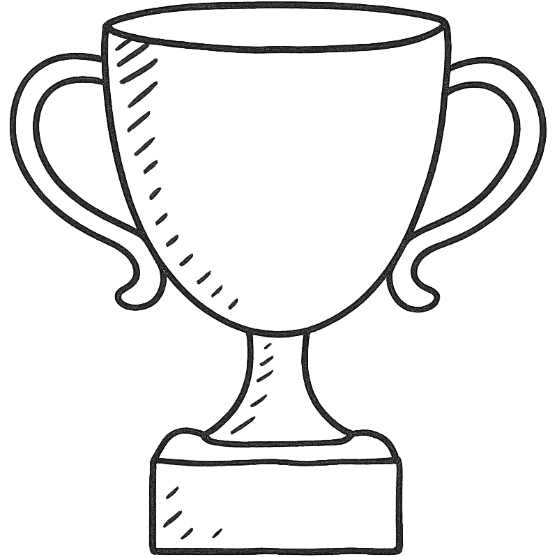 hand-drawn outlined trophy icon emoji
