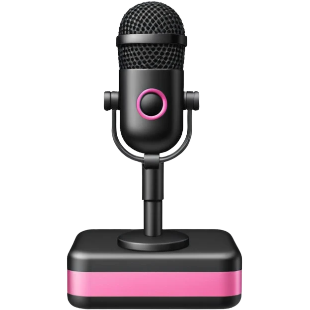 stage microphone with pink strip on bottom emoji