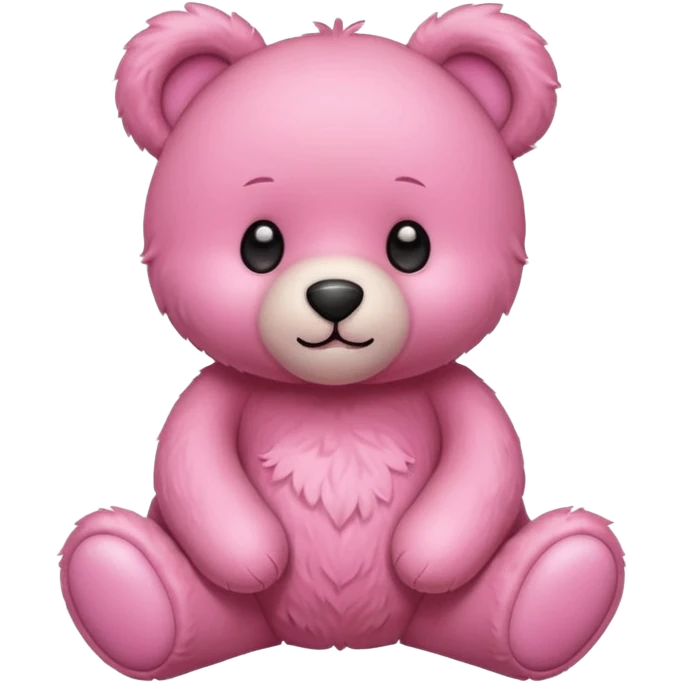 pink cute teddy bear, soft and friendly, apple style emoji emoji