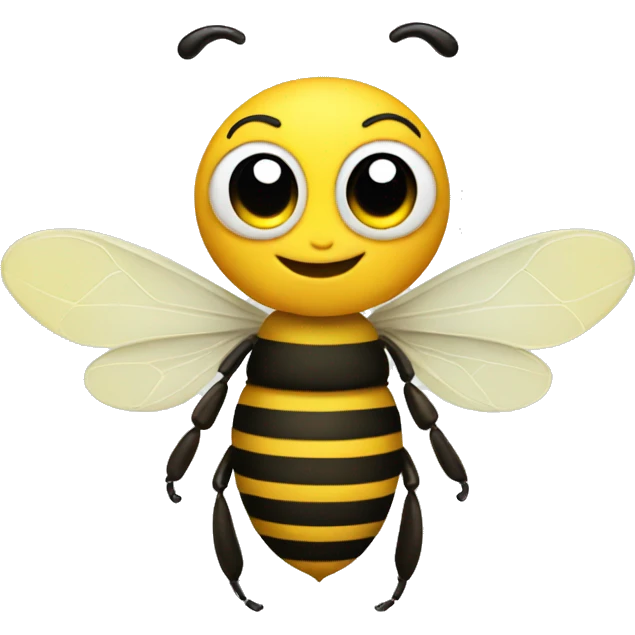 a bee buying various things emoji