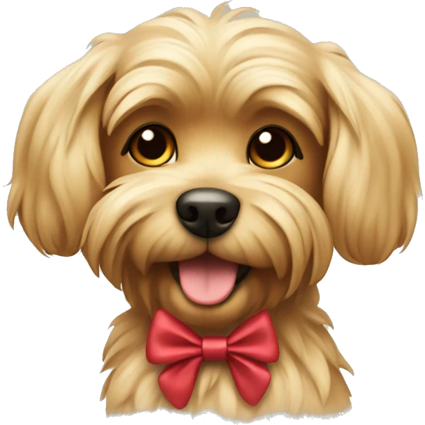 yorkshire dog with bow emoji